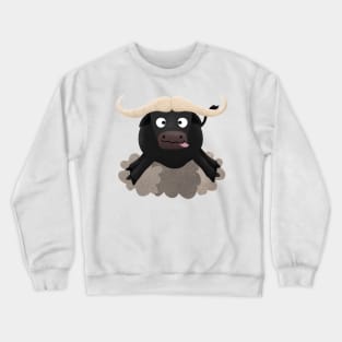 Funny running water buffalo cartoon Crewneck Sweatshirt